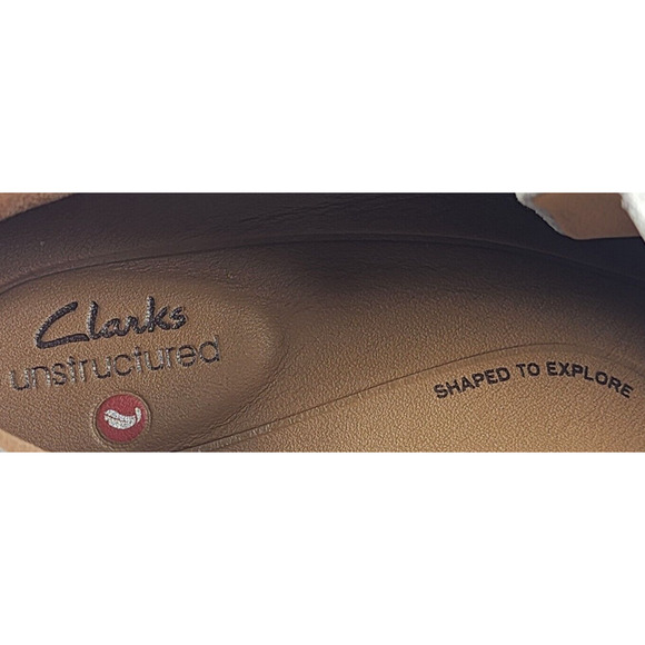 Clarks Unstructured Gray/Blue Hook & Loop Slip On Fabric Women's Size 9.5M Shoes - Picture 10 of 11